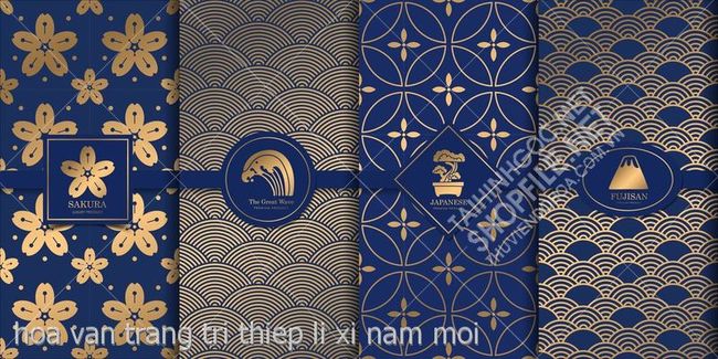 hoa van trang tri thiep li xi nam moi